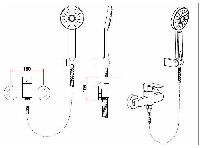 Смеситель для душа Bennberg CHROME 170212 CR