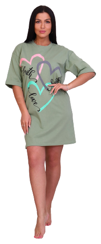 Ночная сорочка женская, цвет зелёный, размер 52 9513877 . - фотография № 1