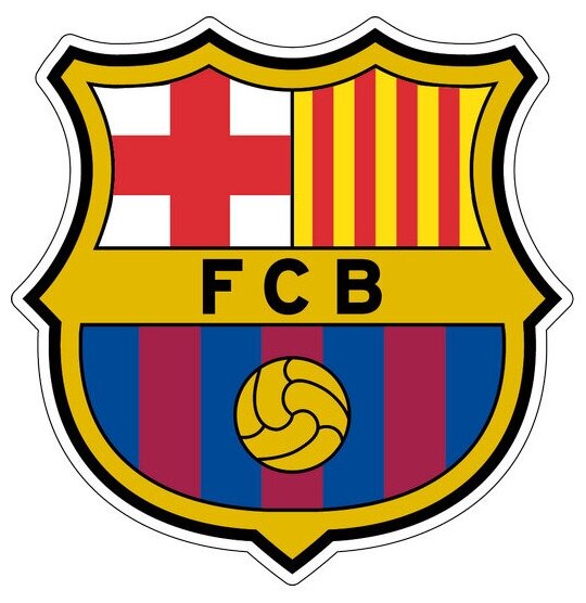 Наклейка Barcelona FC 14х14 см