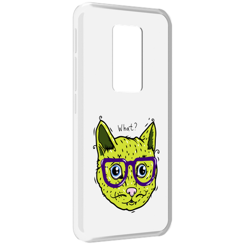 Чехол MyPads Зеленый кот для Motorola Defy 2021 задняя-панель-накладка-бампер