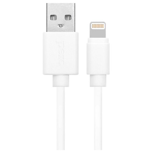 Дата-кабель PERO DC03 8-pin Lightning, 2А, 2м, белый кабель usb lightning romoss cb12f 161 03 плоский белый