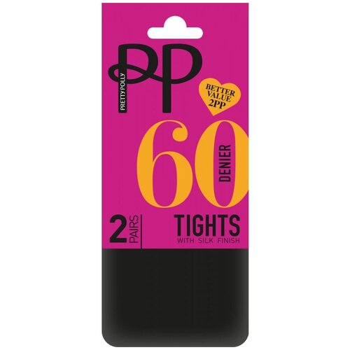 Колготки Pretty Polly, 60 den, 2 шт., размер XL, черный