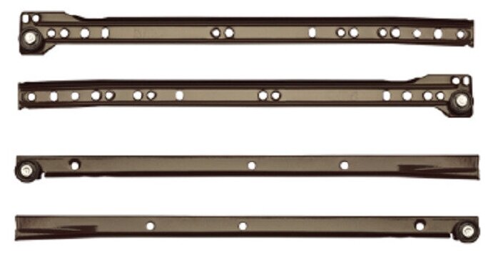 Направляющие роликовые 35 см цвет коричневый комплект для одного ящика.