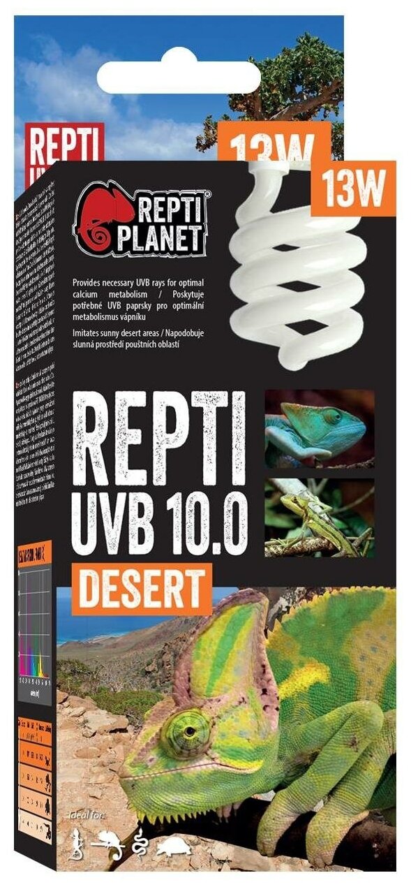 Террариумная ультрафиолетовая лампа Repti Planet Repti Desert UVB 10.0, 13 Вт