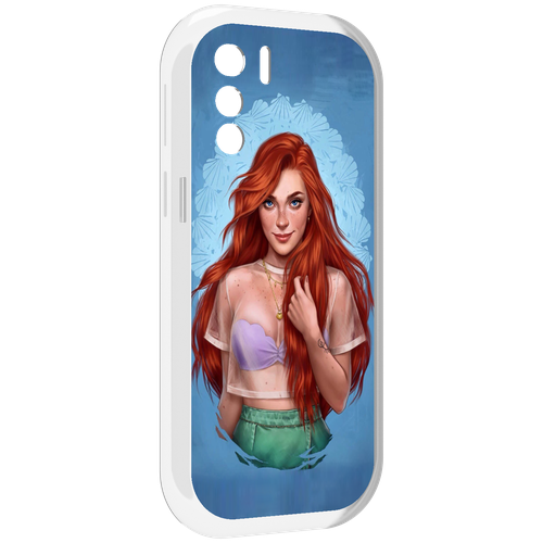 Чехол MyPads девушка-в-голубом-фоне женский для UleFone Note 13P задняя-панель-накладка-бампер