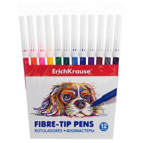 ErichKrause Фломастеры 12 цветов ErichKrause Easy Washable, 1-2 мм, европодвес, ультраяркие цвета