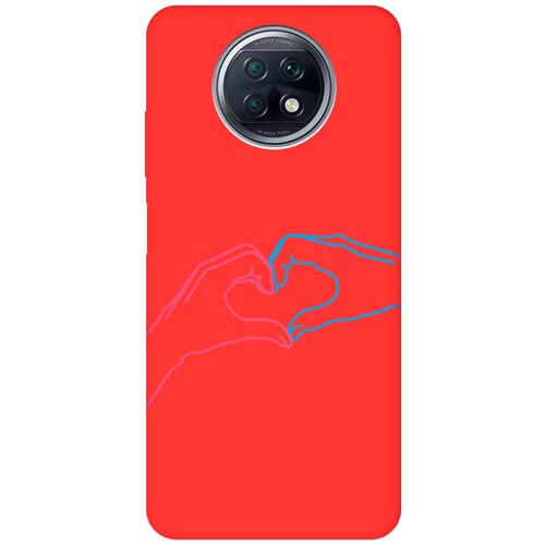 Силиконовый чехол на Xiaomi Redmi Note 9T, Сяоми Редми Ноут 9Т Silky Touch Premium с принтом Fall in Love красный матовый soft touch силиконовый чехол на xiaomi redmi note 9t сяоми редми ноут 9т с 3d принтом avo love черный матовый