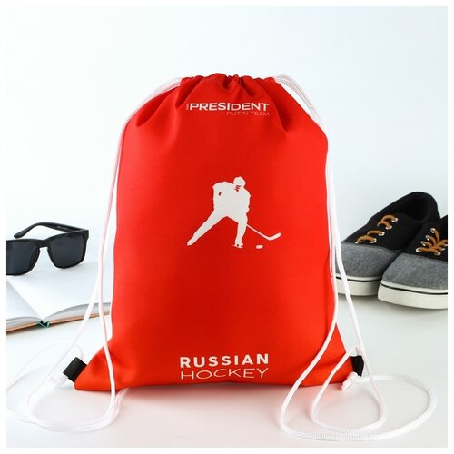 Сима-ленд Мешок для обуви Russian hockey, 7795406, красный