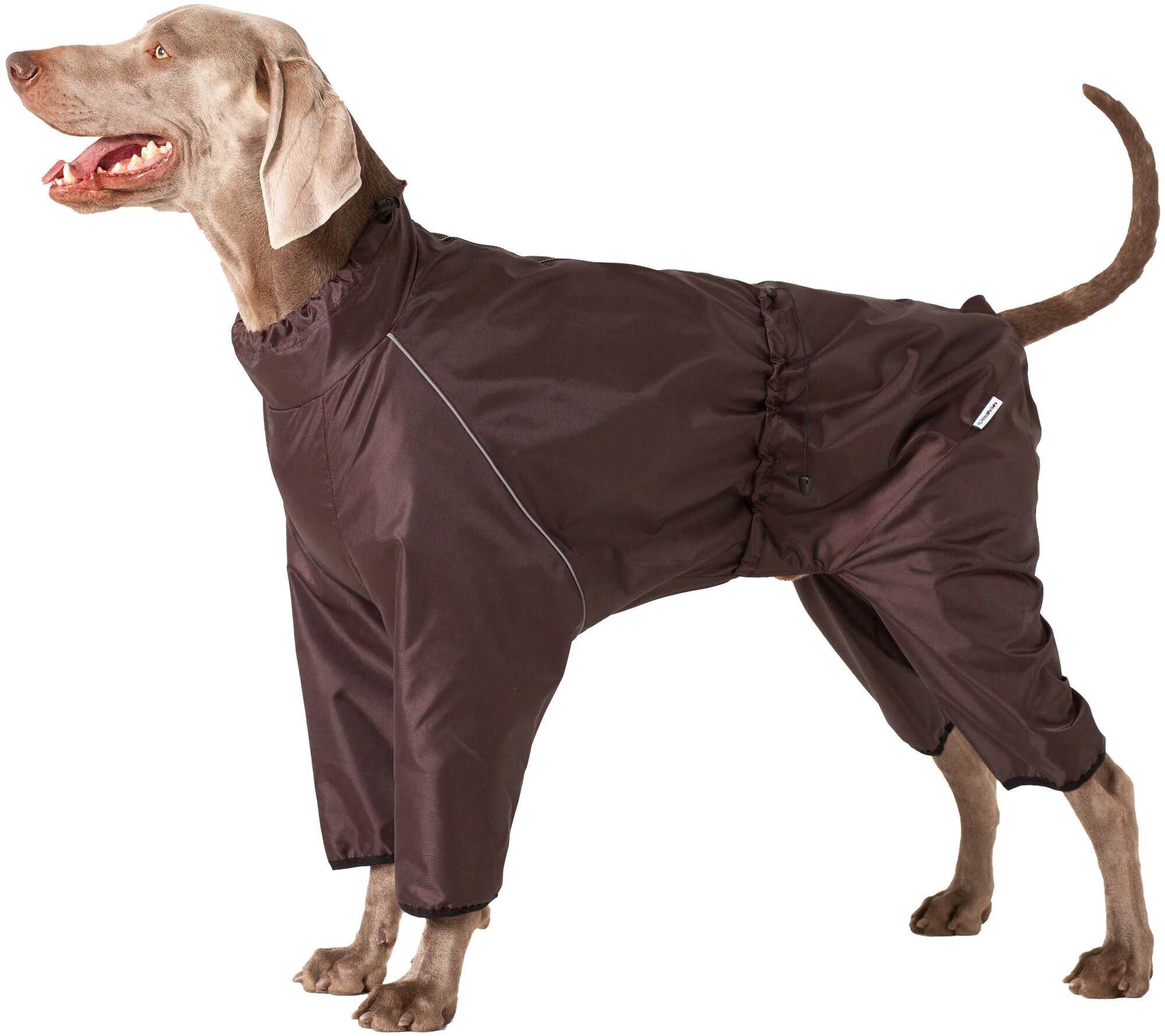 Дождевик для собаки средних и крупных пород, коричневый, Д2 - фотография № 1