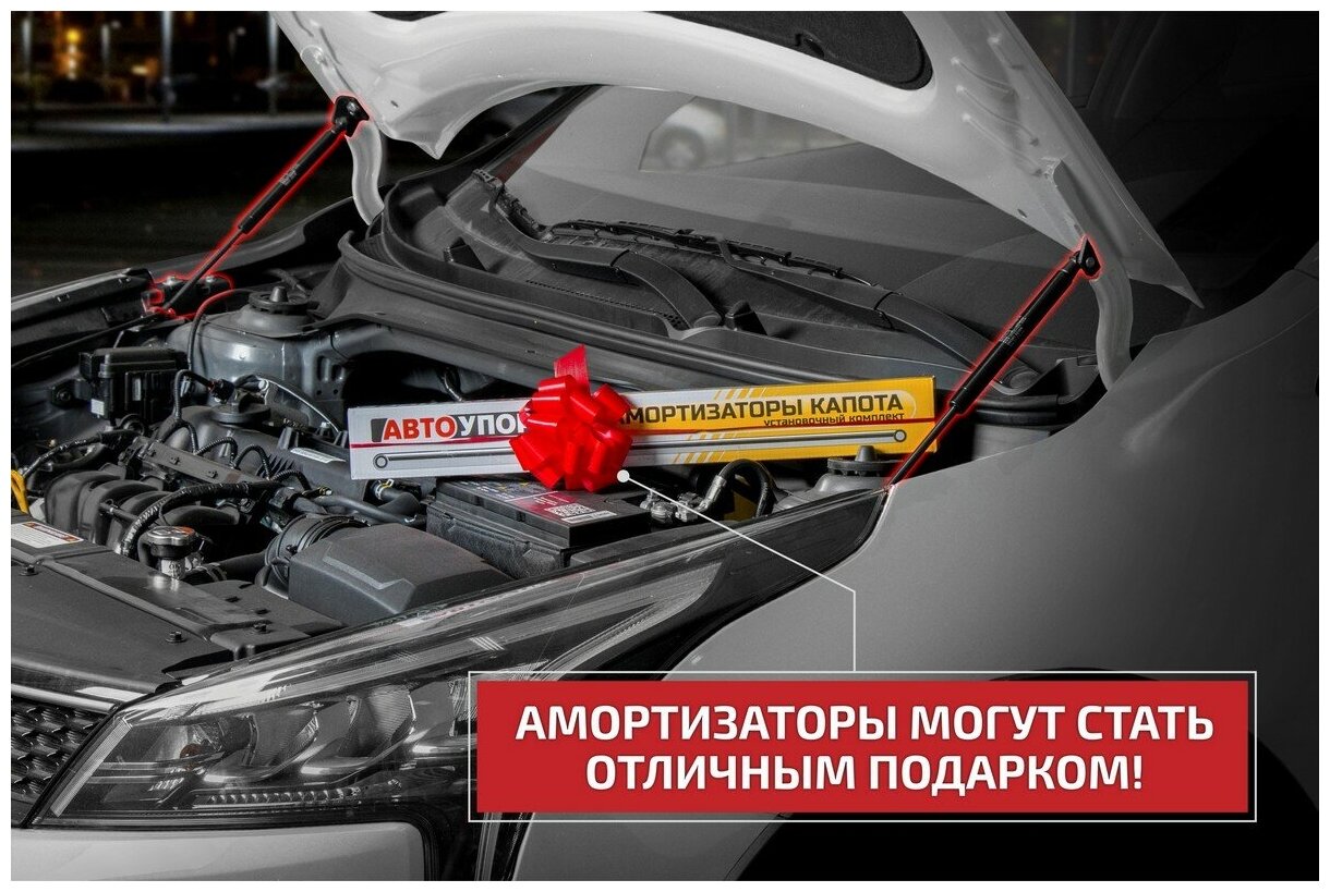 Газовые упоры капота АвтоУпор для Nissan Qashqai I 2006-2014 2  UNIQAS012