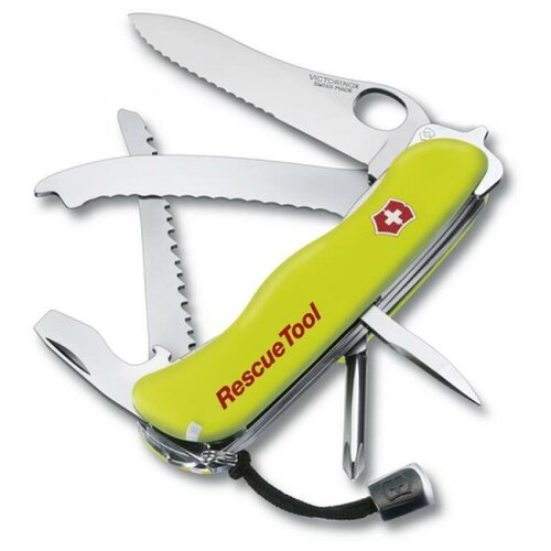 Нож Victorinox Rescue Tool One Hand, 111 мм, 14 функций, желтый