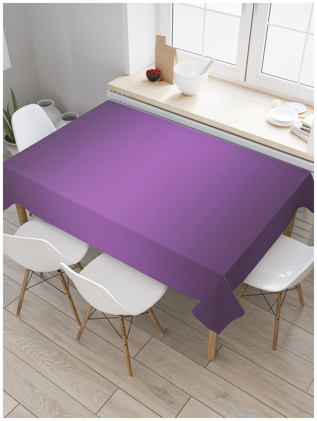 Скатерть прямоугольная JoyArty "Фиолетовый блеск" из сатена, 120x145 см