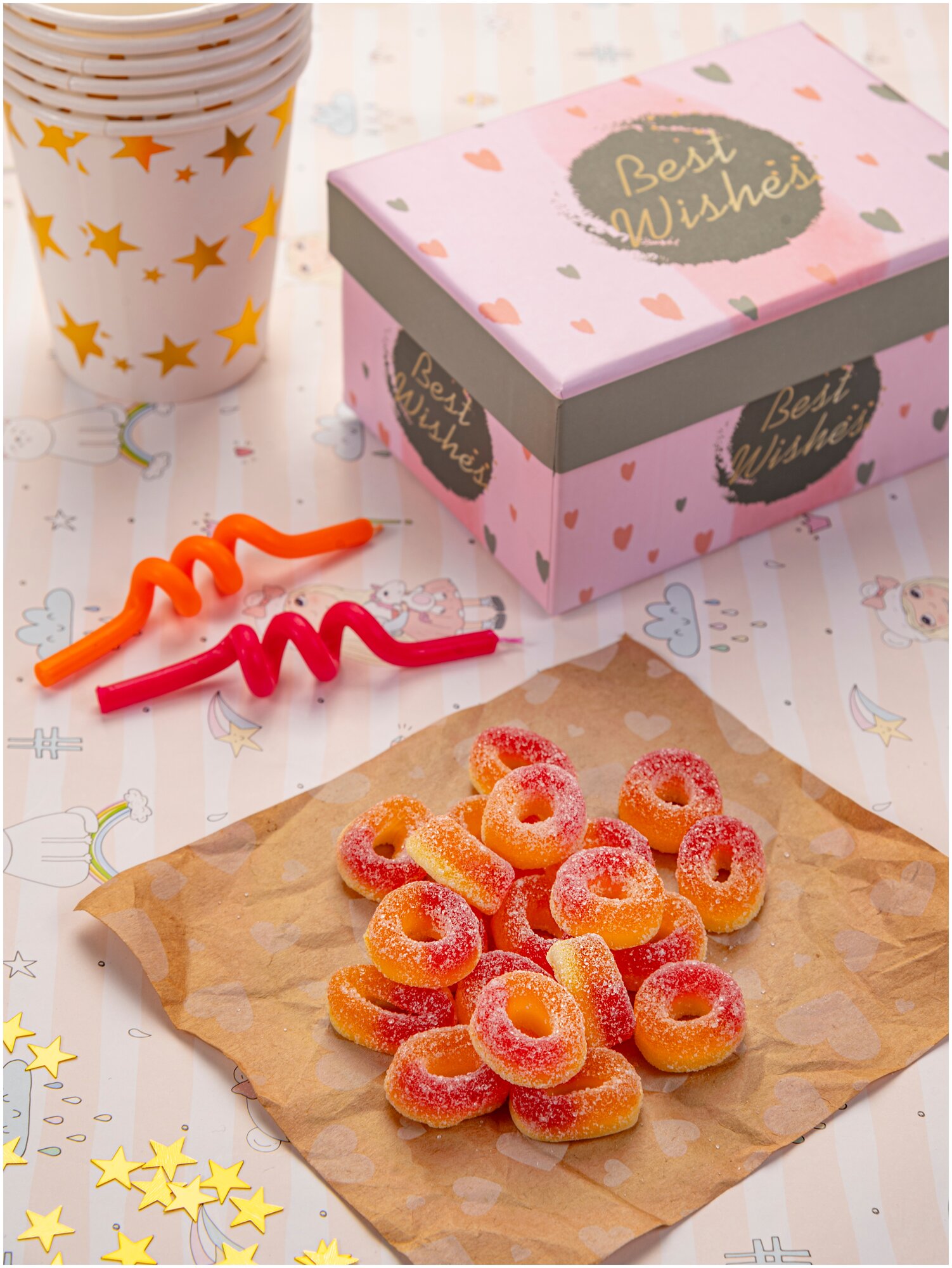 Жев. Мармелад BEBETO™ PEACH RINGS - 70 г.*12 шт. (Шоубокс) - фотография № 4