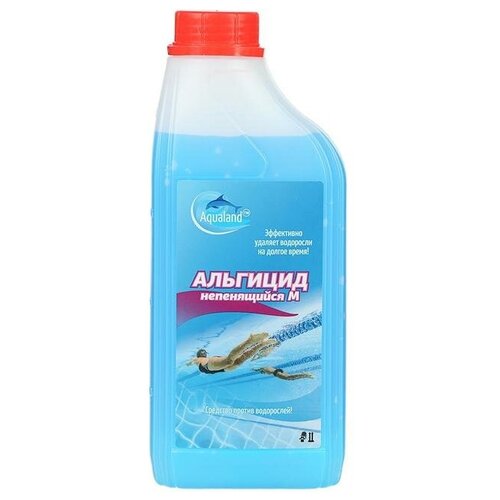 альгитинн непенящееся альгицид 1 л 1 кг 14шт Средство для очистки воды в бассейне Aqualand, от водорослей, не пенящийся М, 1 л./В упаковке шт: 1