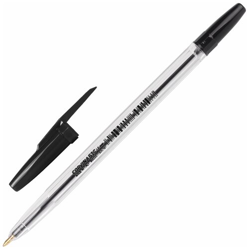 CORVINA Ручка шариковая (Италия) 51 Classic, черная, корпус прозрачный, узел 1 мм, линия письма 0,7 мм, 40163/01, 10 шт.
