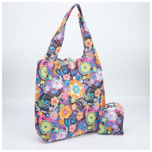 фото Сумка хозяйственная складная, отдел на кнопке, цвет разноцветный brand no name