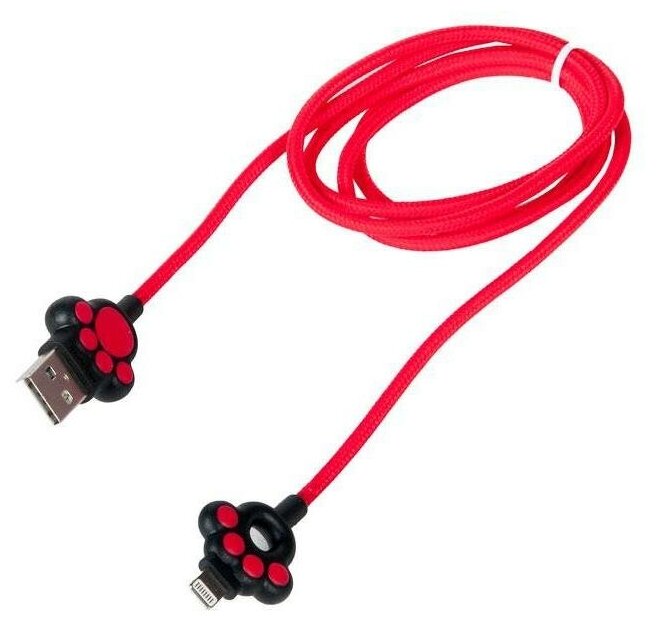 Кабель USB JOYROOM S- M125 Cute Paw для Lightning 2.0A длина 1.2м красный
