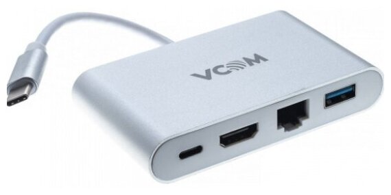 Кабель-адаптер Vcom USB3.1 Type-CMHDMI+USB3.0+RJ45+PD charging