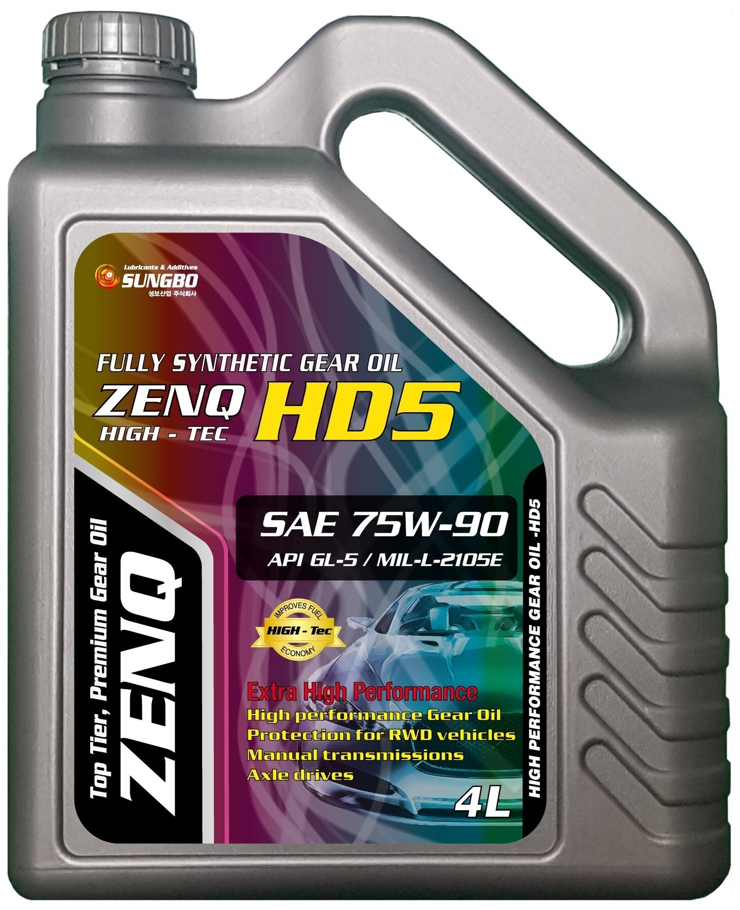 ZENQ HD5 75w90 GL-5 (100% синт) 4л