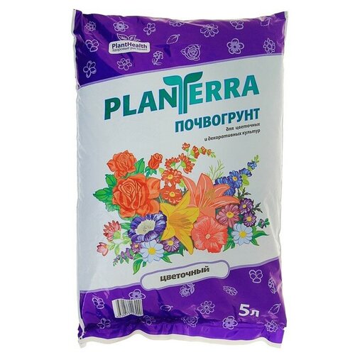 Грунт для декоративных и цветочных культур PlanTerra, цветочный, 5 л