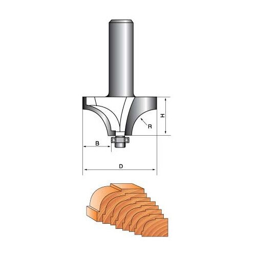 Фреза Globus 1019 R6 кромочная калевочная фреза globus pro 1017 d24 7 h12 7 s8 r6