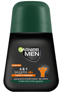 GARNIER Дезодорант-антиперспирант ролик Men Mineral Защита 6 Очищающая Моринга, 50 мл, 80 г