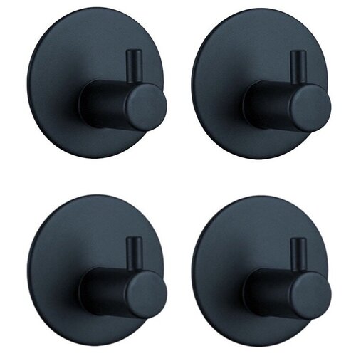 Комплект самоклеящихся металлических крючков для ванной комнаты и кухни, 4 шт, крючки для одежды в прихожей, кухонный держатель, серебристый