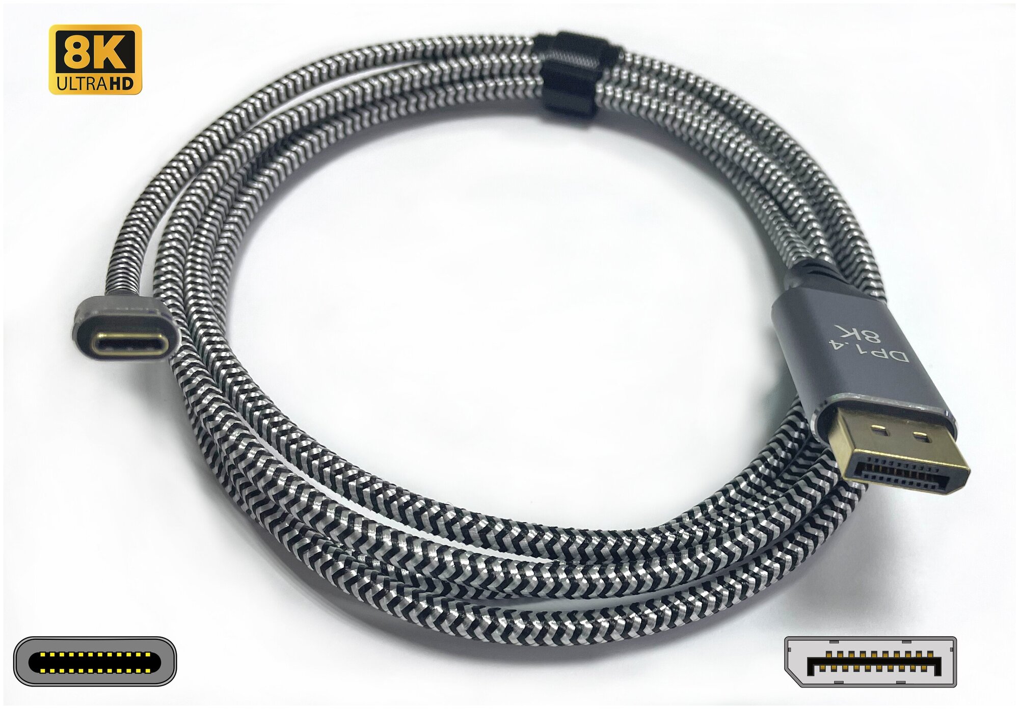 Кабель переходник USB Type-C (thunderbolt 3) to DisplayPort 1.4 8K, 5K ...