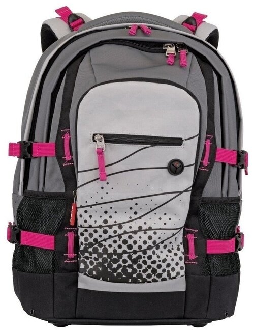 Рюкзак повседневный легкий 4YOU Jampac 1200г, серо-розовый
