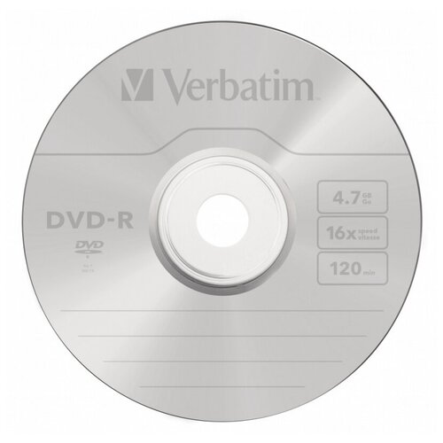 Диск Verbatim DVD-R 4,7Gb 16x shrink, упаковка 10 штук диск dvd r 4 7gb verbatim 16x shrink 10 43729