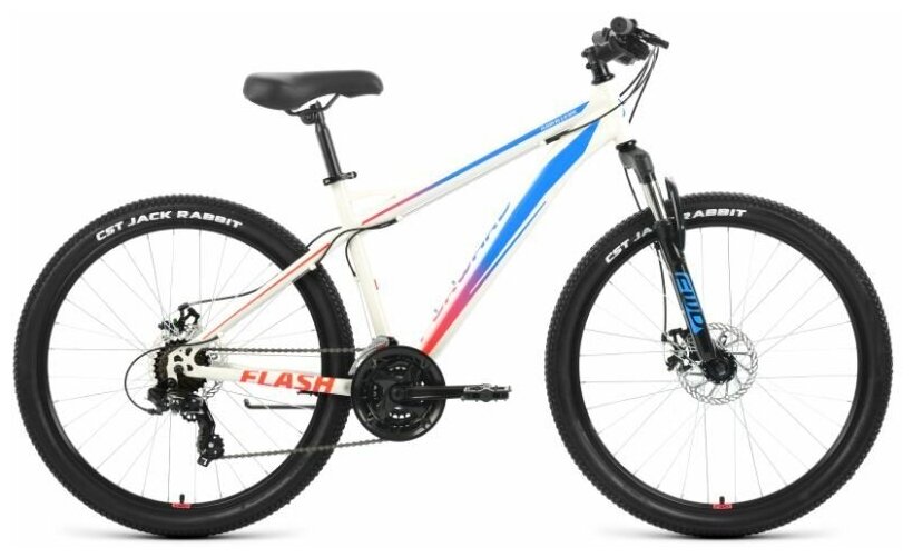 Велосипед FORWARD FLASH 26 2.0 D (26" 21 ск. рост. 19") 2022 белый/голубой RBK22FW26684