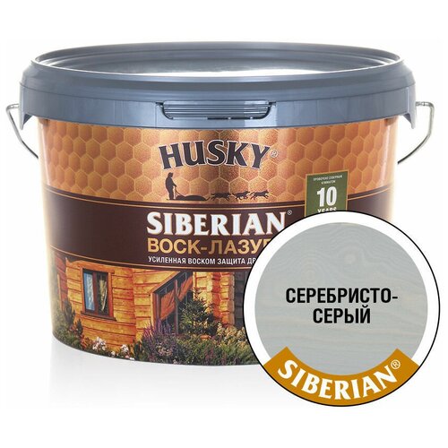 HUSKY SIBERIAN Воск-лазурь декоративно-защитный состав для древесины серебристо-серый (2,5л)