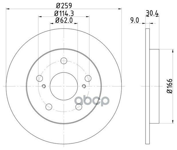 Nd1008k_диск Тормозной Задний! Toyota Auris 1.4/1.6 Ti 07> NISSHINBO арт. ND1008K