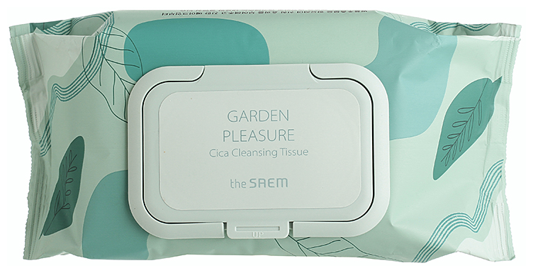 The Saem Салфетки косметические влажные Garden Pleasure Cica Cleansing Tissue, 100 шт.