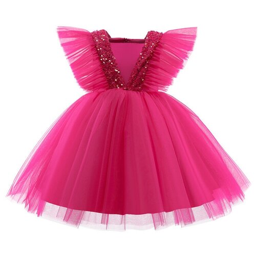 Платье NNJXD, размер 110, фуксия