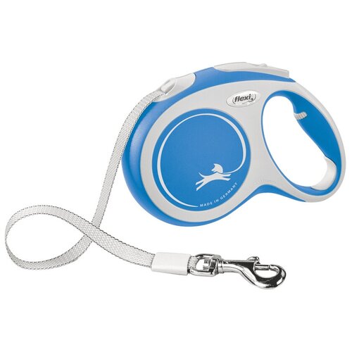Flexi рулетка-ремень для собак, синяя, New Comfort Tape blue 50 кг, 8 м
