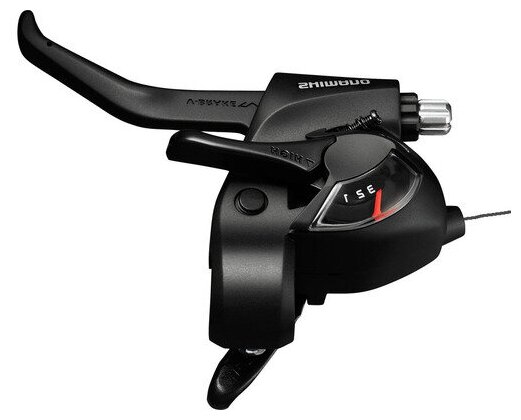 Шифтер комбинированный Shimano ST-EF41, левый, 3 скорости, трос 1800мм, черный