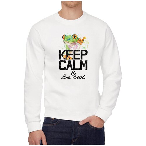 Свитшот CoolPodarok Краски Keep calm and be cool Лягушка