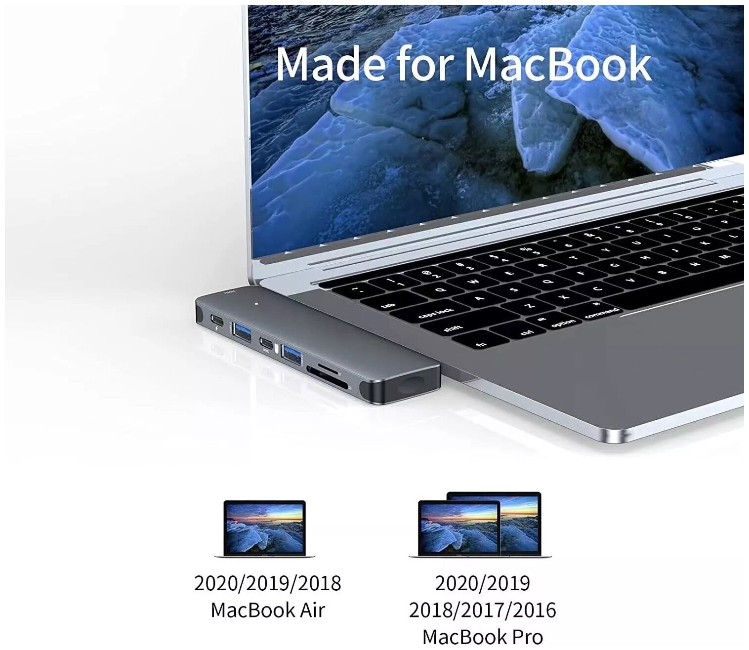 Хаб USB-концентратор 7 в 1 PDType-CHDMITFSD2xUSB32 Type-C Gray