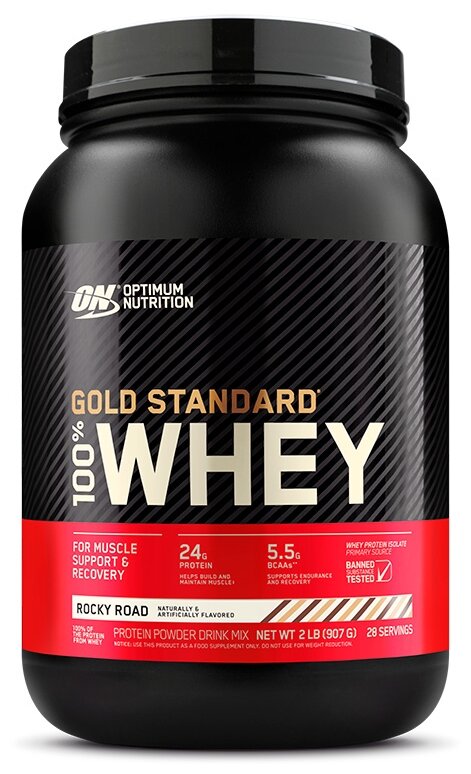 Сывороточный протеин OPTIMUM NUTRITION 100% Whey Gold Standard 912 г, Шоколадный Рокки Роуд