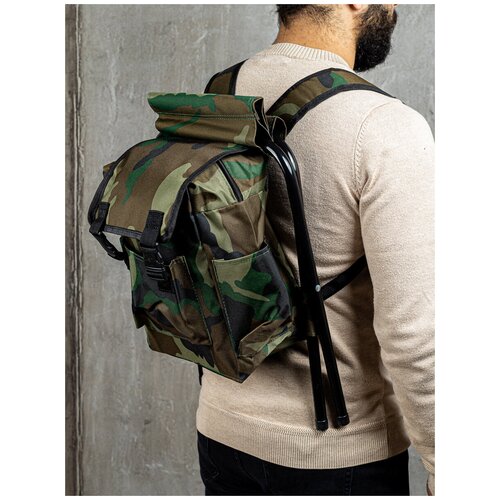 фото Стул-рюкзак для рыбалки и охоты. отличный помощник при длительной прогулке, к месту назначения. yoko