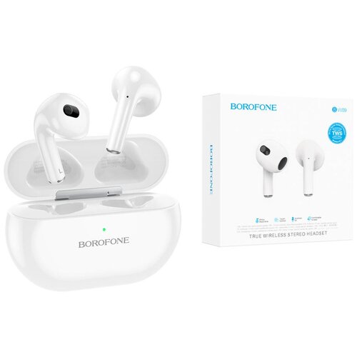 Наушники беспроводные bluetooth BOROFONE BW09 TWS BT51 белые 113000₽