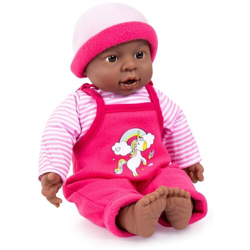 Интерактивный пупс Bayer Малыш в розовом костюме c единорогом, 40 см, 94001AI