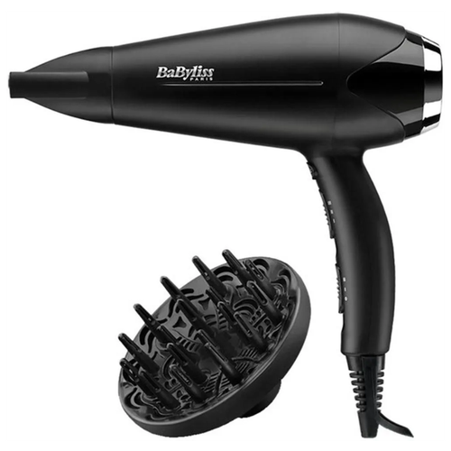 Фен Babyliss / Профессиональный фен с ионизацией для сушки и укладки волос / фен для волос с насадками / 3 режима температуры / 2 режима мощности