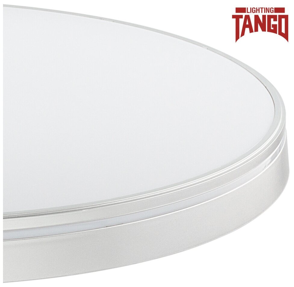 светильник настенно-потолочный tango матрикс серебро led 40вт 5500к ip20 1195511 - фото №4