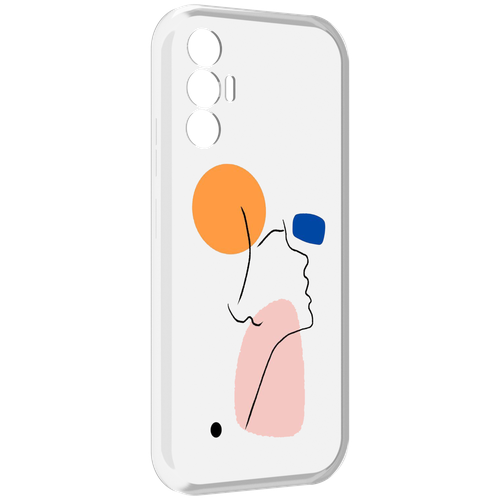 Чехол MyPads абстракция девушки женский для Tecno Pova 3 задняя-панель-накладка-бампер