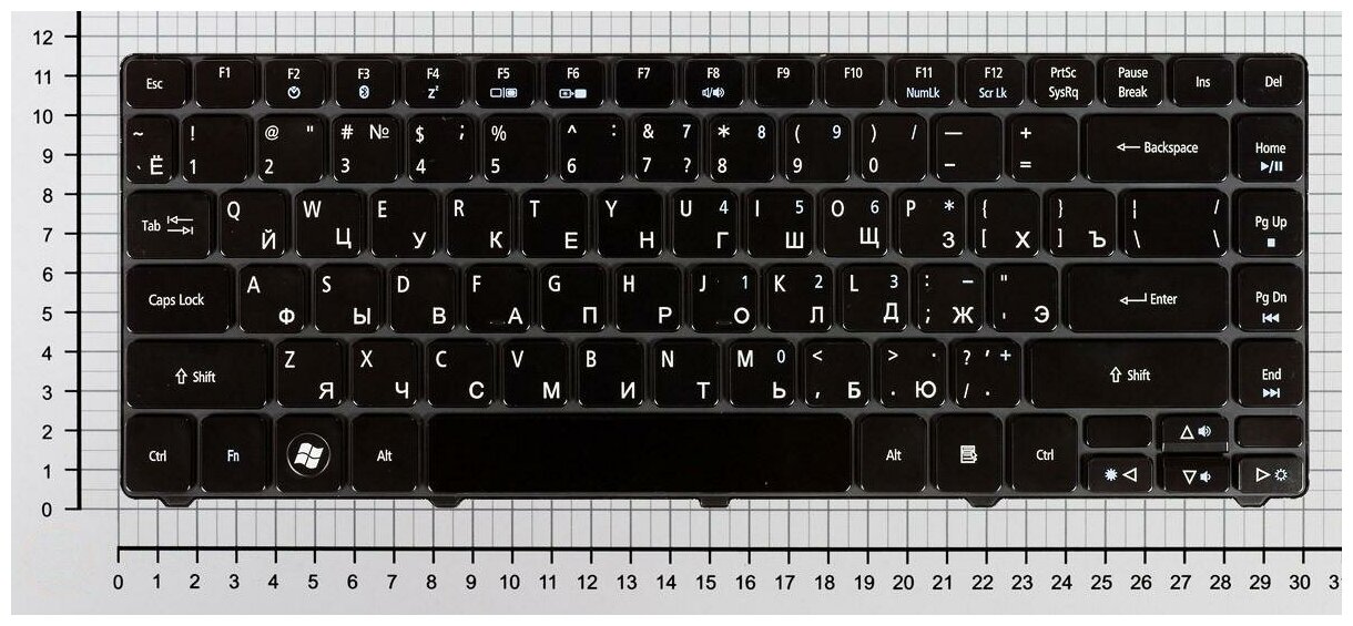 Клавиатура для ноутбука Acer PK1307R1A06 Русская черная глянцевая