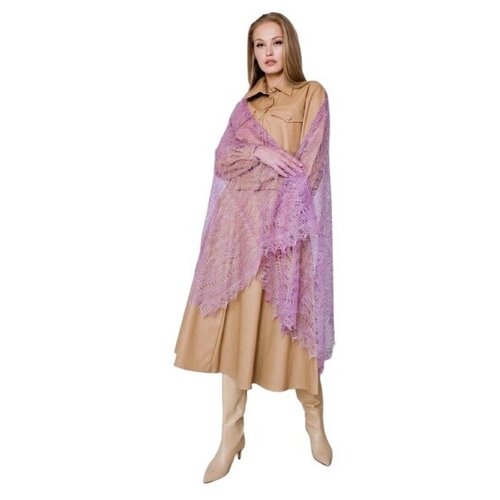 фото Платок ,150х70 см, лиловый русские мотивы