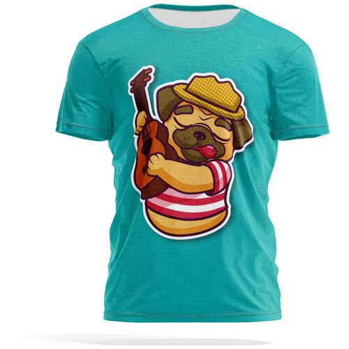 фото Футболка panin brand, размер xxl, горчичный, бирюзовый