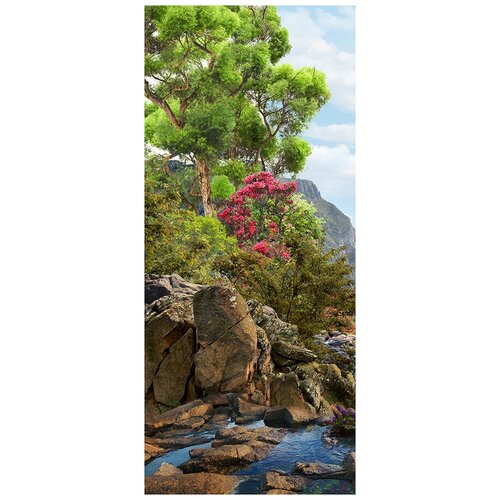 Фотообои Уютная стена Красивое дерево на скалах 120х270 см Бесшовные Премиум (единым полотном)